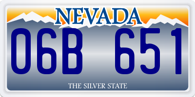 NV license plate 06B651