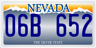 NV license plate 06B652