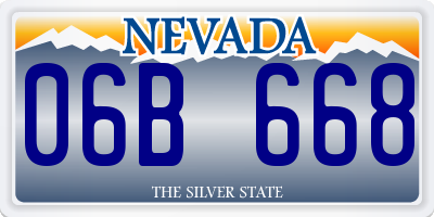 NV license plate 06B668