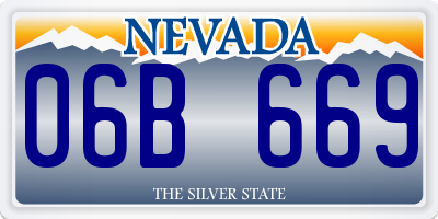 NV license plate 06B669