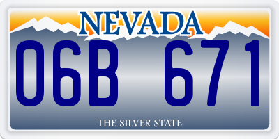 NV license plate 06B671