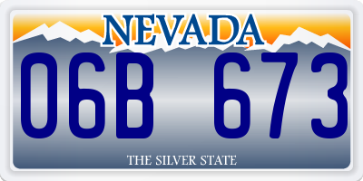 NV license plate 06B673