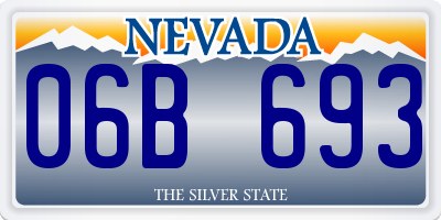 NV license plate 06B693