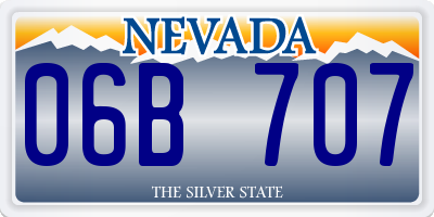 NV license plate 06B707