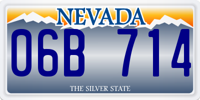 NV license plate 06B714