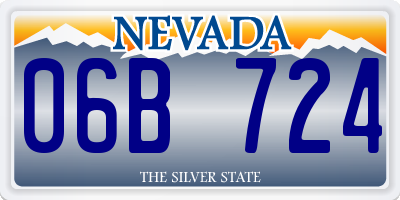 NV license plate 06B724
