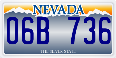 NV license plate 06B736