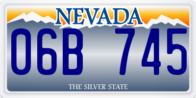 NV license plate 06B745