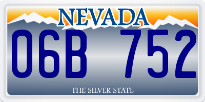NV license plate 06B752