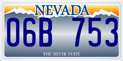 NV license plate 06B753