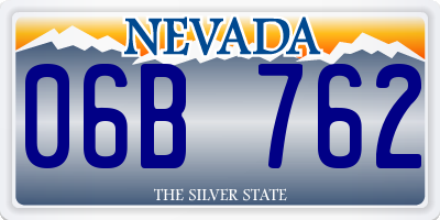 NV license plate 06B762