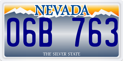 NV license plate 06B763