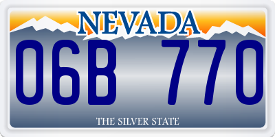 NV license plate 06B770