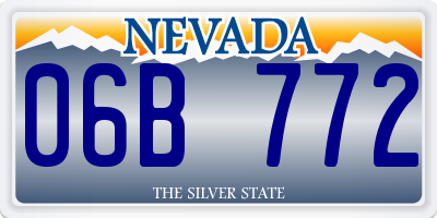 NV license plate 06B772
