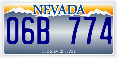 NV license plate 06B774