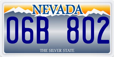 NV license plate 06B802
