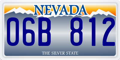 NV license plate 06B812