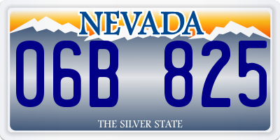 NV license plate 06B825