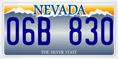 NV license plate 06B830