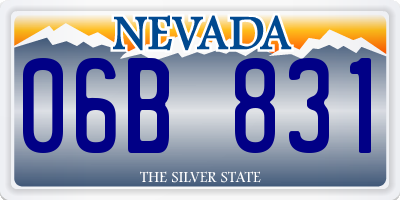 NV license plate 06B831