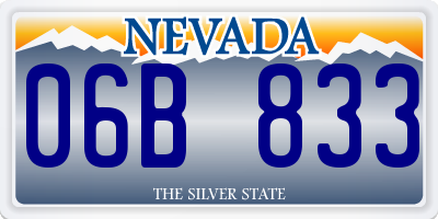 NV license plate 06B833