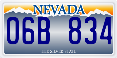 NV license plate 06B834
