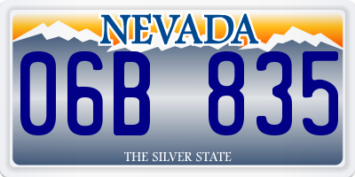 NV license plate 06B835