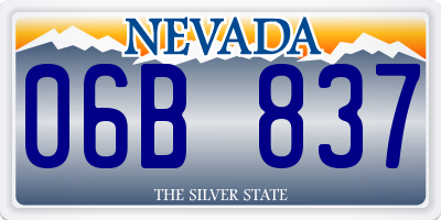 NV license plate 06B837