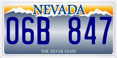 NV license plate 06B847