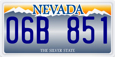 NV license plate 06B851
