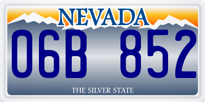 NV license plate 06B852