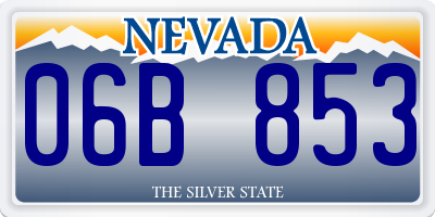 NV license plate 06B853