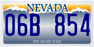 NV license plate 06B854