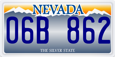 NV license plate 06B862