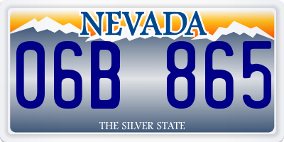 NV license plate 06B865