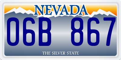 NV license plate 06B867