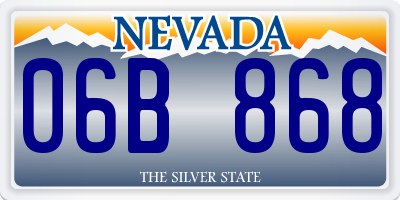 NV license plate 06B868