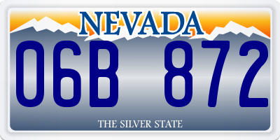 NV license plate 06B872