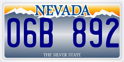 NV license plate 06B892