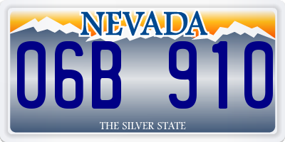 NV license plate 06B910