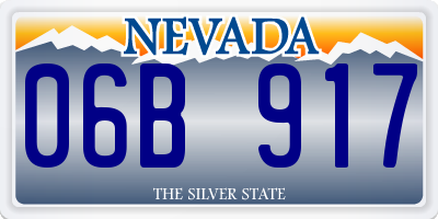 NV license plate 06B917