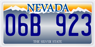 NV license plate 06B923