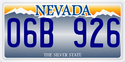 NV license plate 06B926