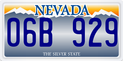 NV license plate 06B929