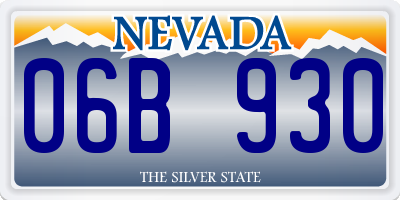 NV license plate 06B930
