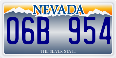 NV license plate 06B954