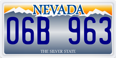 NV license plate 06B963