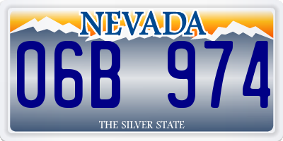 NV license plate 06B974