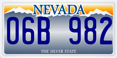 NV license plate 06B982