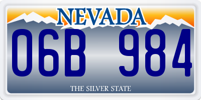 NV license plate 06B984